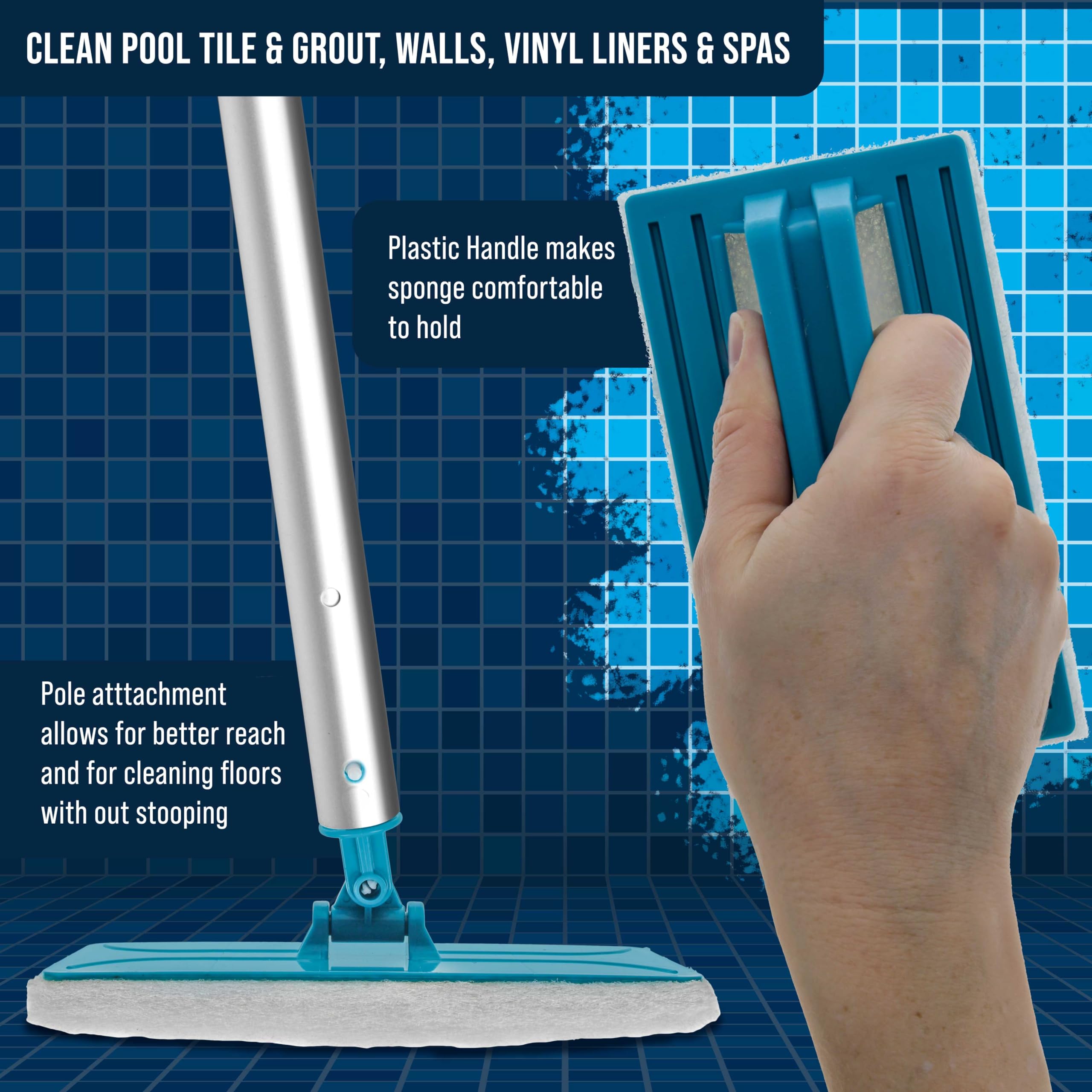 U.S. Pool Supply spa cleaning brush for tough stains around jets.