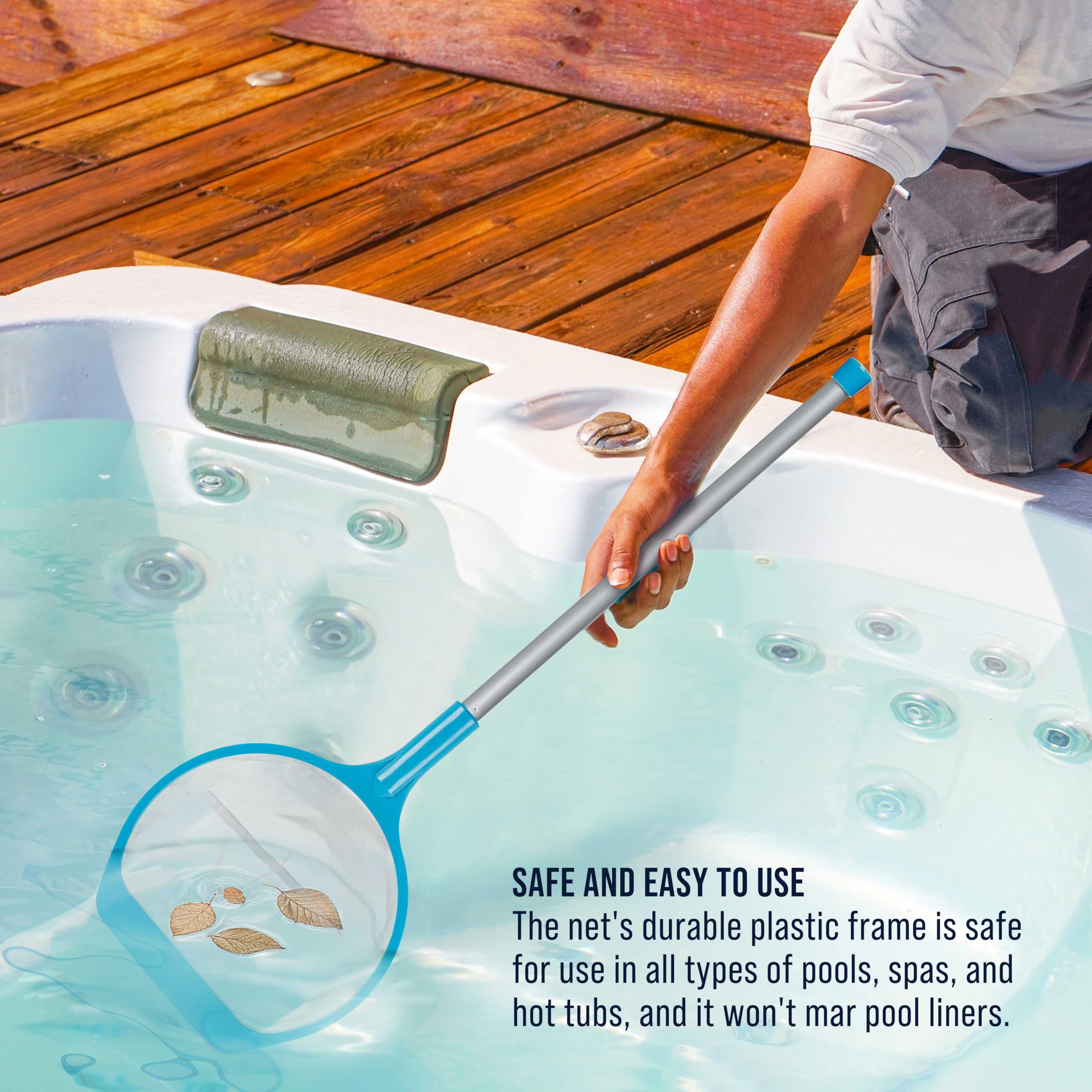 U.S. Pool Supply durable frame protects liners while skimming spa and pool surfaces.