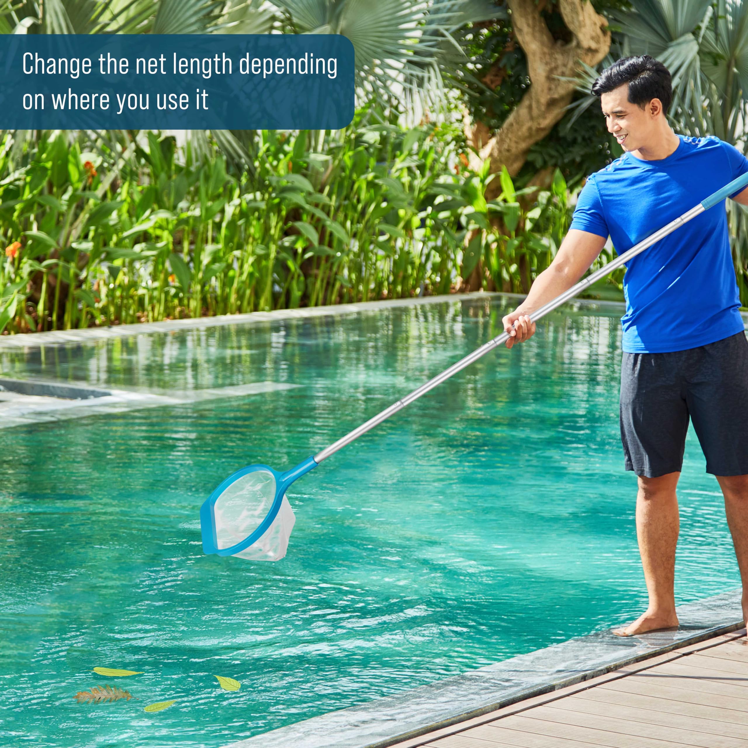 U.S. Pool Supply extendable design adapts from 27 to 58 inches for versatility.