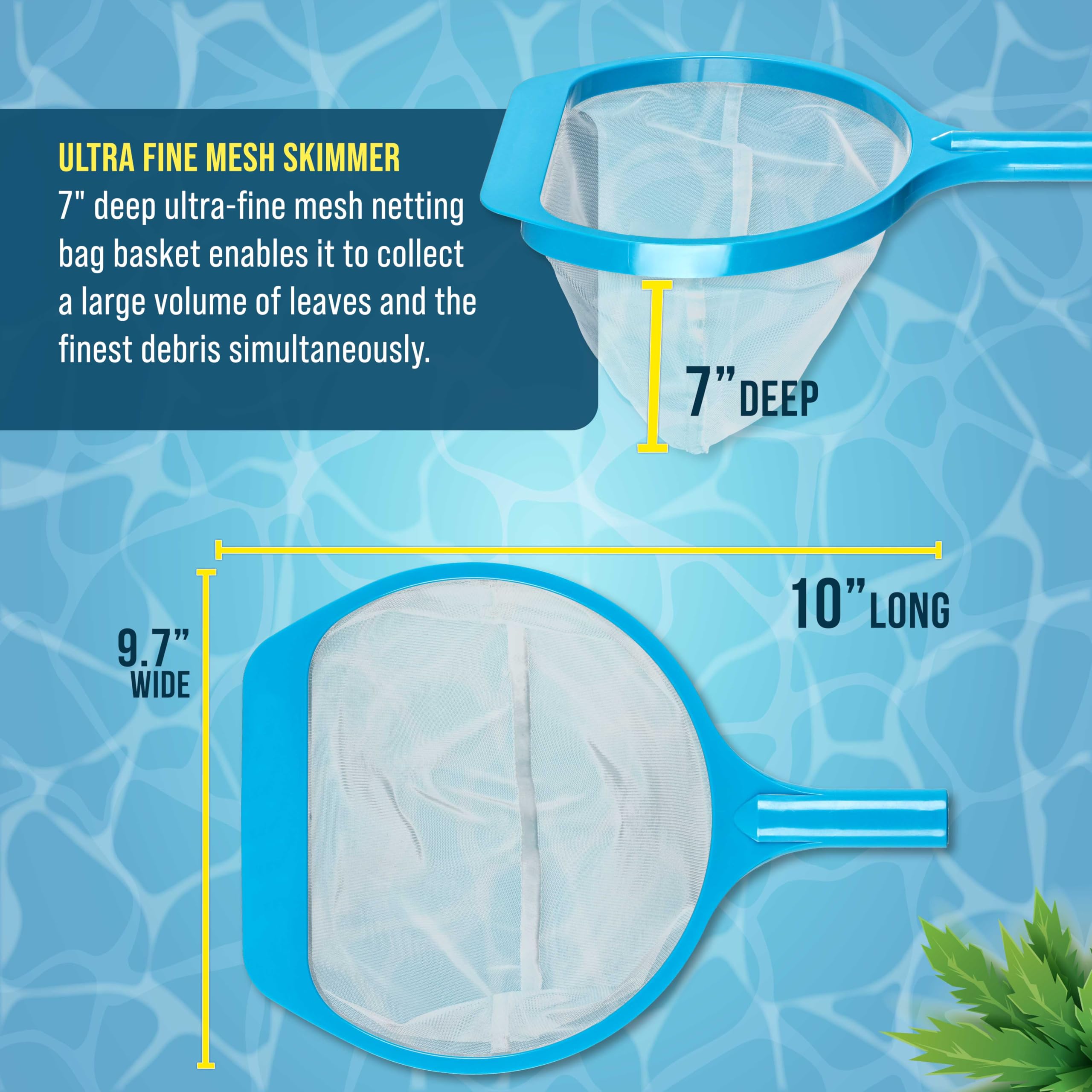 U.S. Pool Supply ultra-fine mesh bag traps tiny debris during pool cleaning.