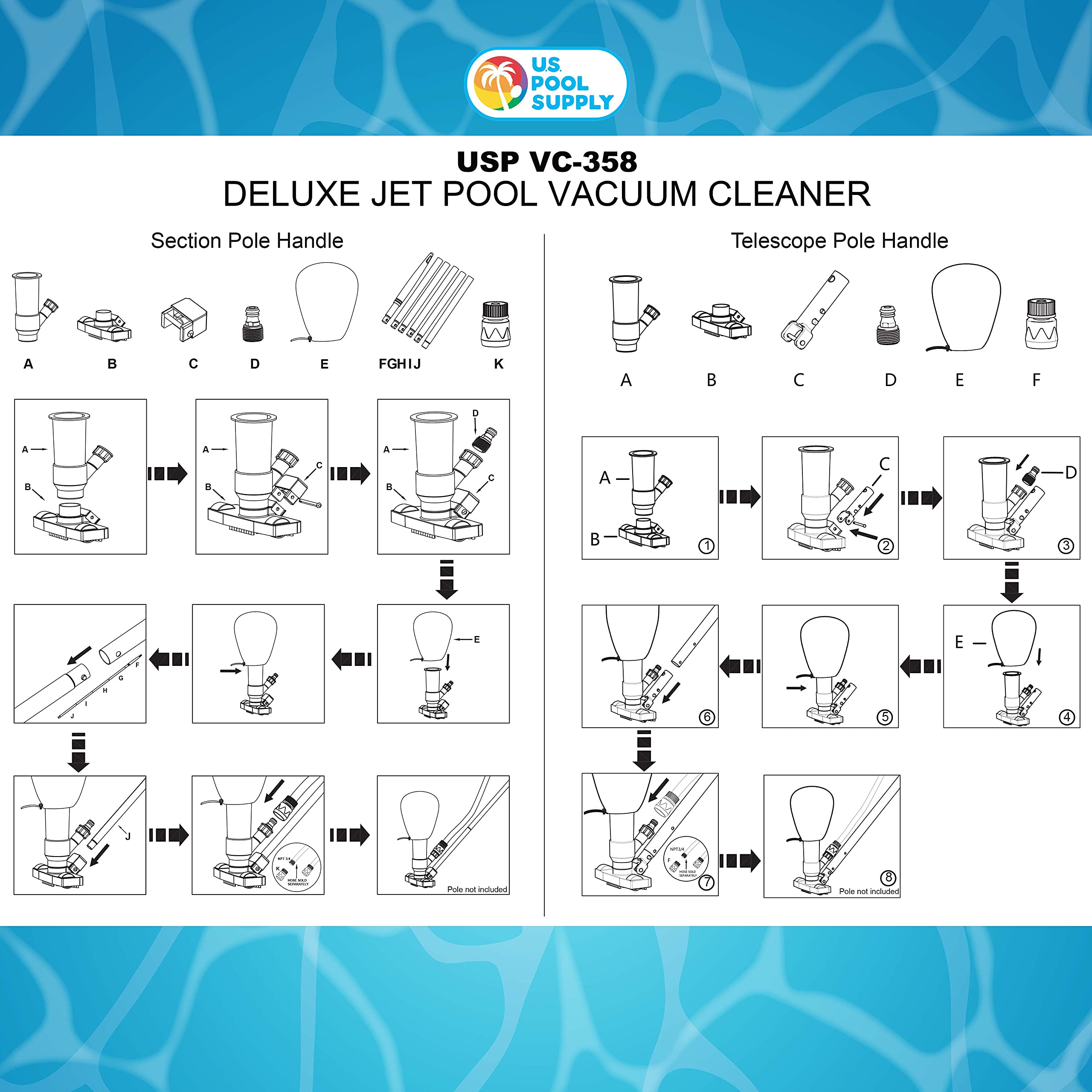 U.S. Pool Supply spa and pond cleaner adds versatile above-ground cleaning options.