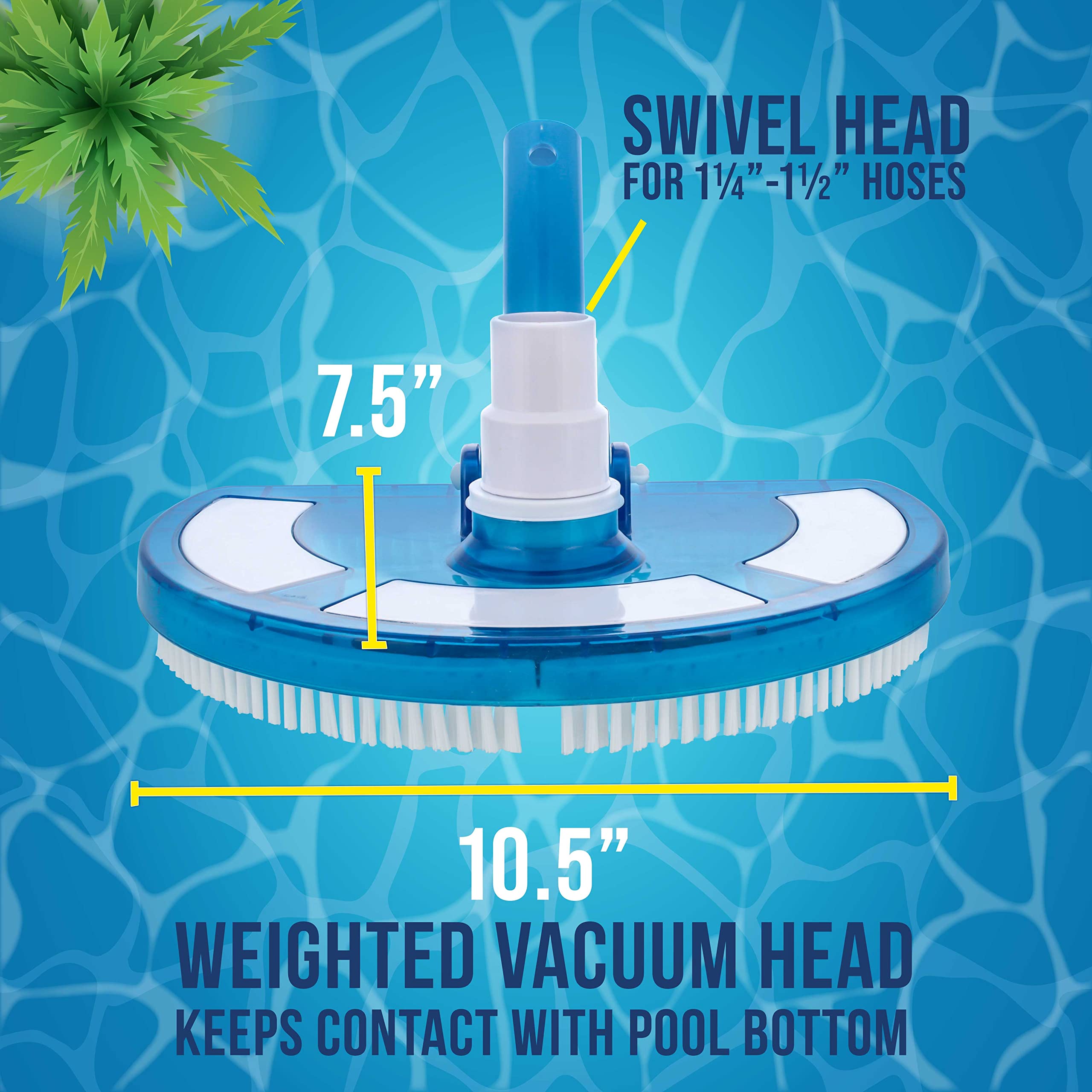 U.S. Pool Supply swivel connection prevents hose tangling during cleaning