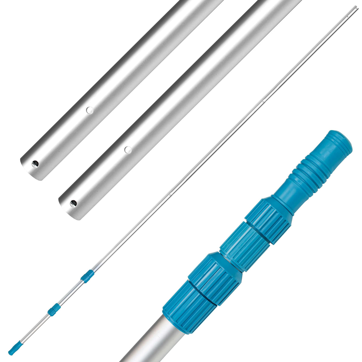 US Pool Supply telescoping pole with 15-foot reach for easy pool maintenance and accessory attachment
