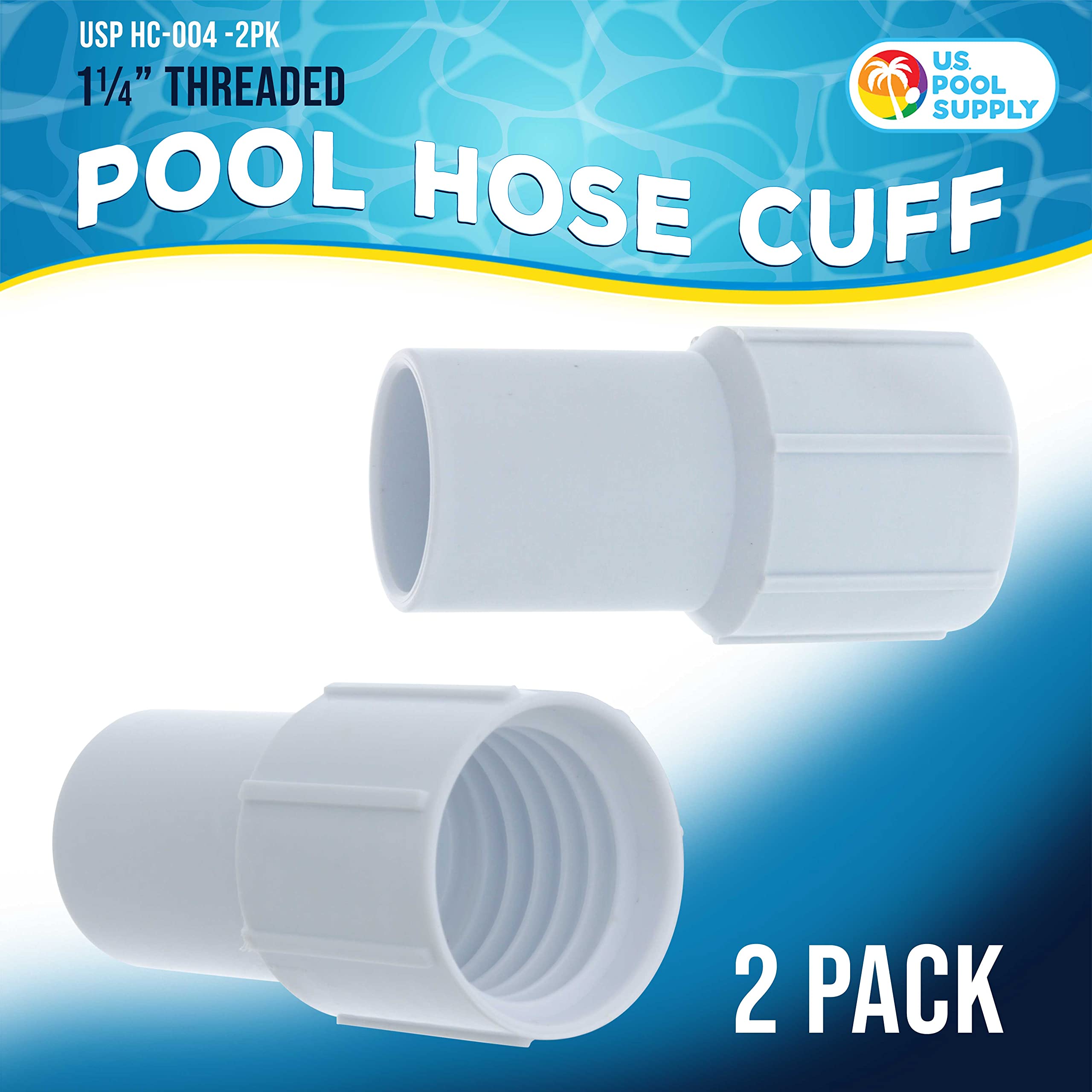 US Pool Supply threaded inside cuff provides secure hose connections with fewer leaks