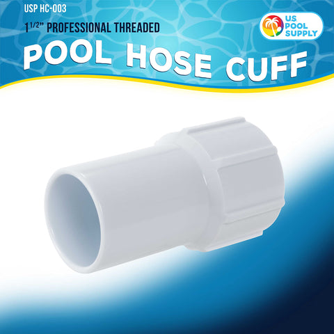 US Pool Supply threaded inside cuff provides a leak-free durable connection during pool cleaning