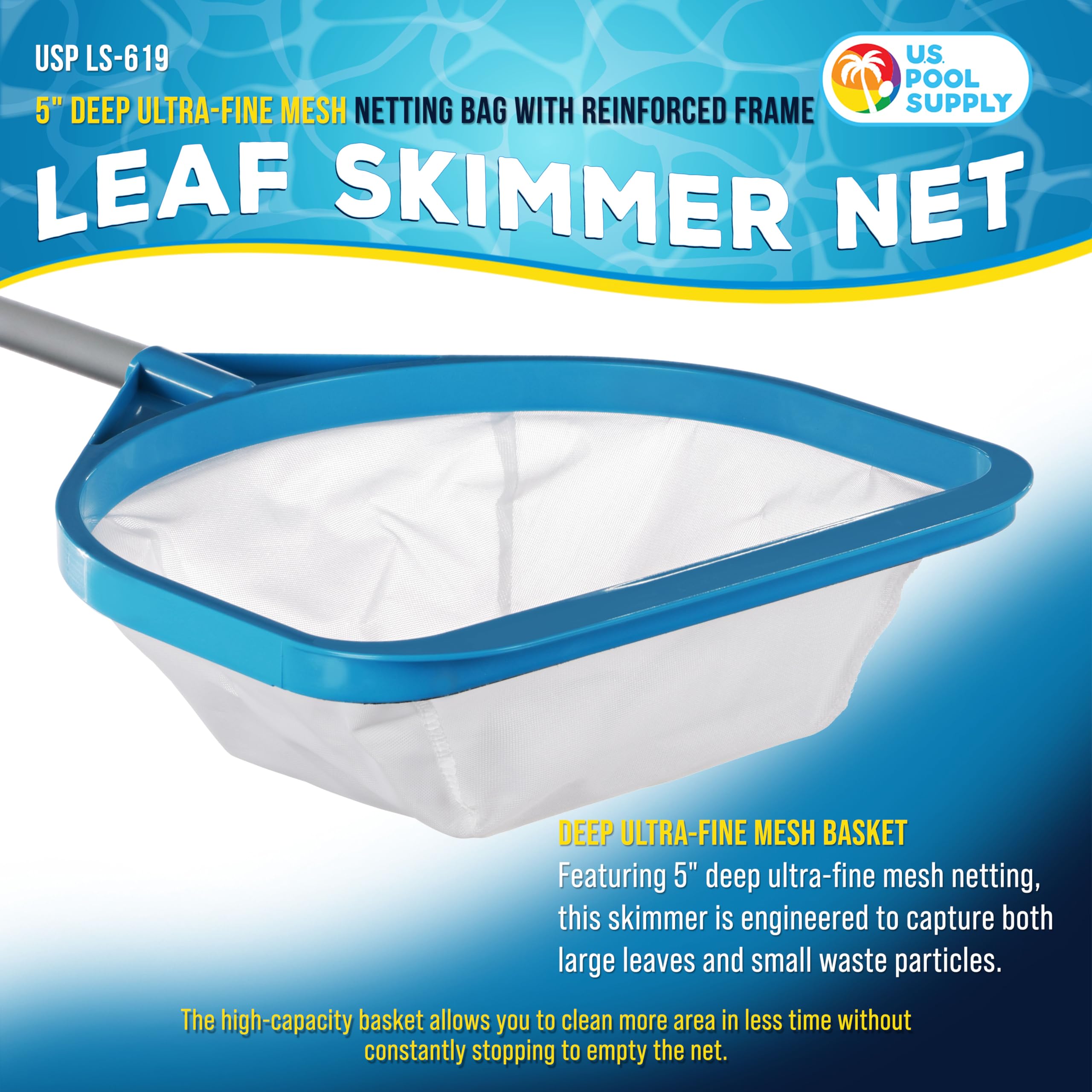 U.S. Pool Supply ultra-fine mesh basket captures tiny debris during spa cleaning