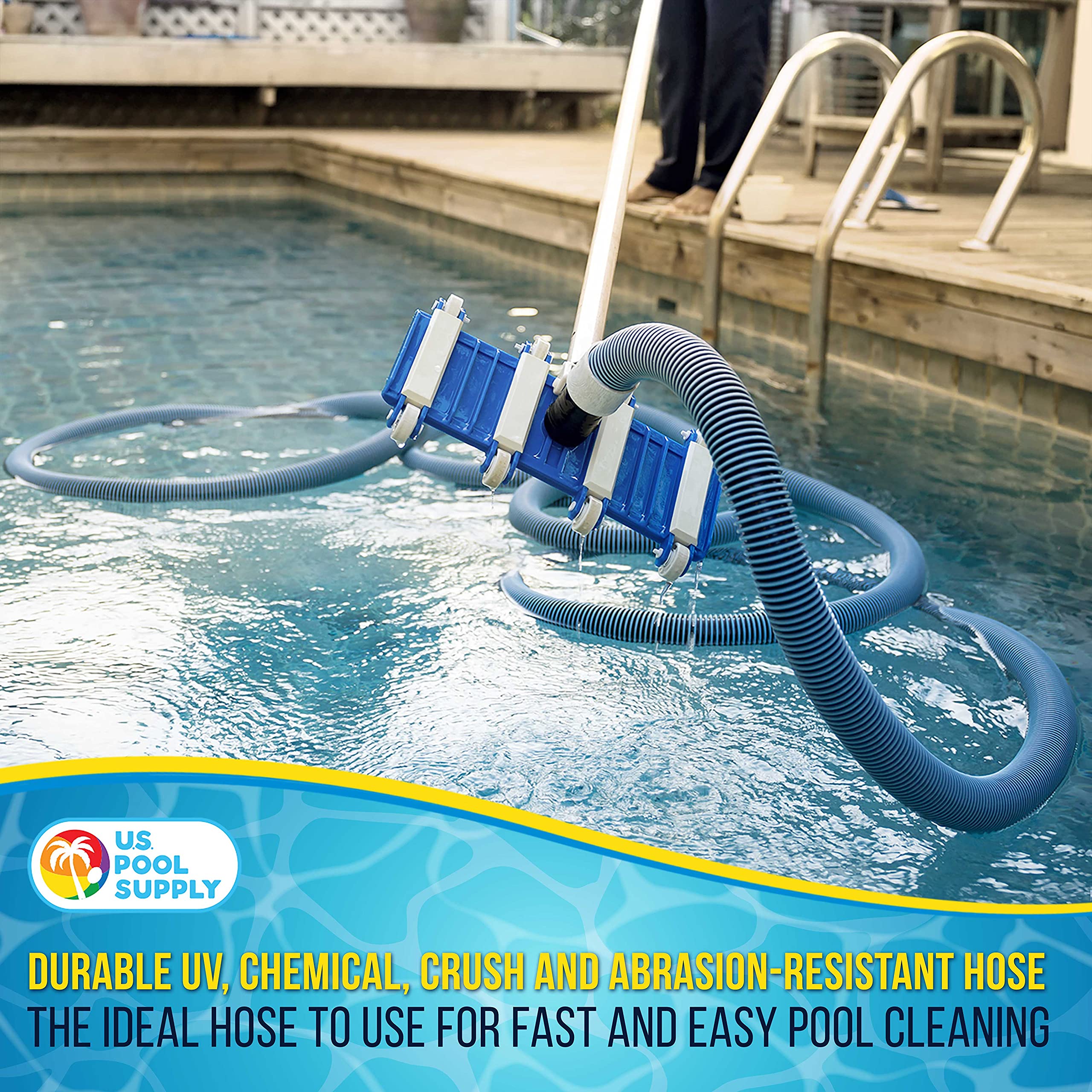 US Pool Supply swivel cuff connection shown for easy vacuum head setup
