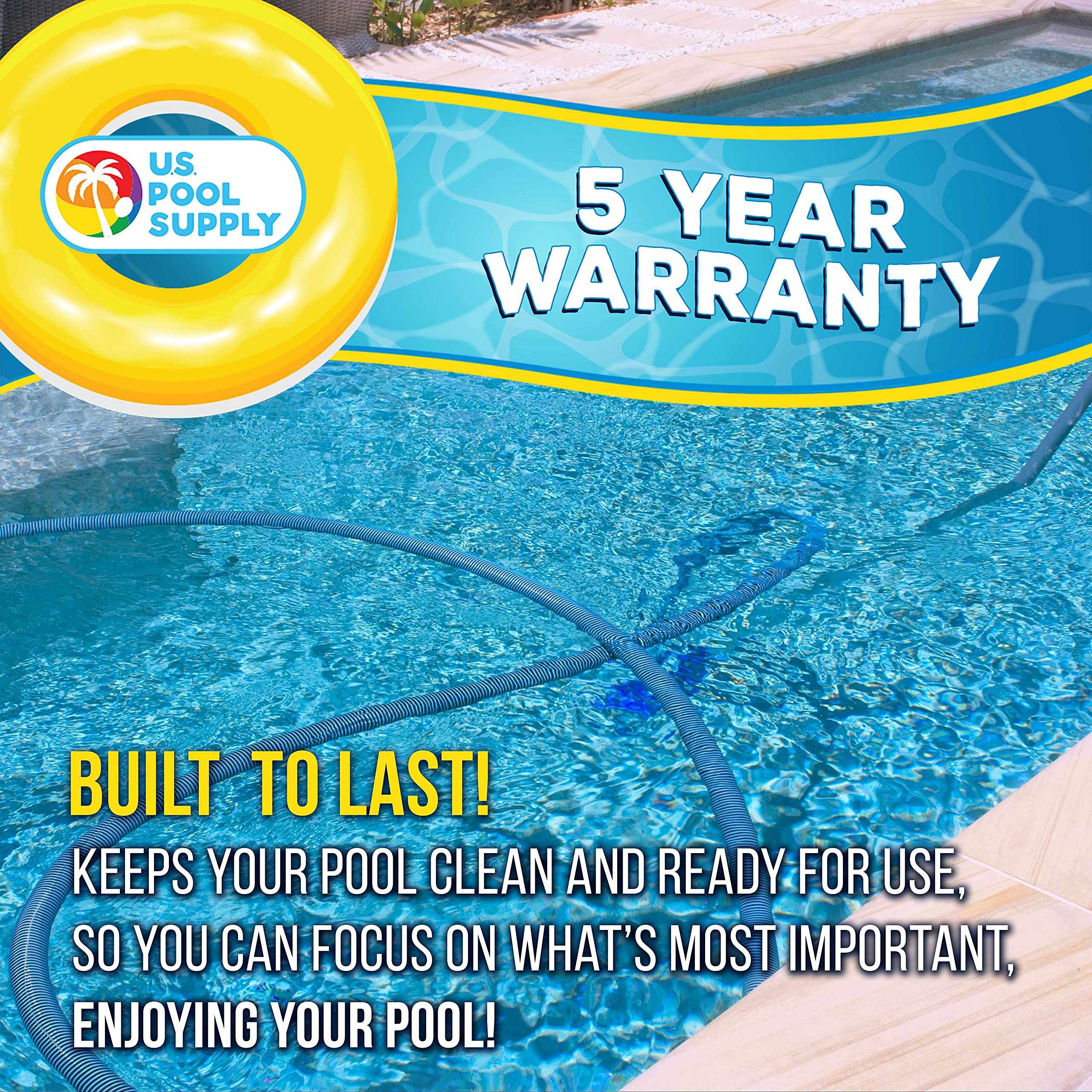 U.S. Pool Supply abrasion-resistant outer shell built to withstand regular pool wear.