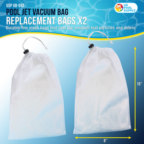 US Pool Supply VC-358 Deluxe jet vacuum bag secures debris efficiently