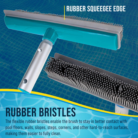 US Pool Supply aluminum pole compatible brush extends reach and control