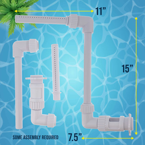 US Pool Supply waterfall fountain reveals 22 spray holes creating a full cascade.