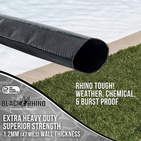 Weather and chemical resistant hose stays flexible across seasons for pool maintenance.