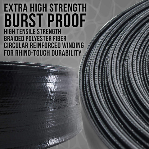 US Pool Supply weather and chemical resistant hose for outdoor pool use.