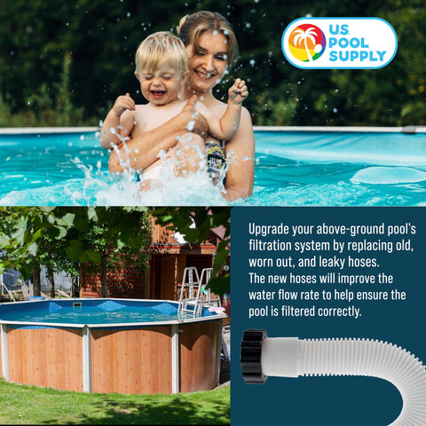 US Pool Supply weather-resistant hoses ensure reliable pool filtration performance.