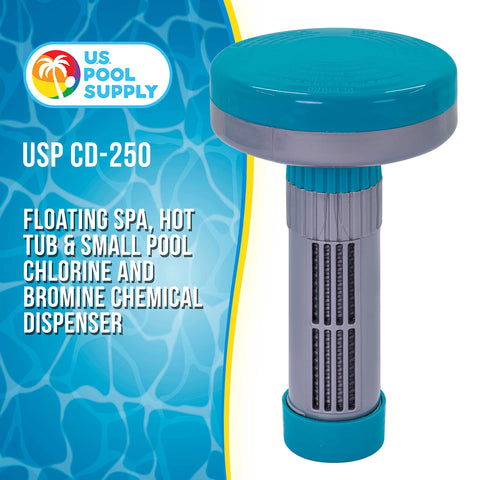 US Pool Supply weighted bottom cap highlighting secure placement under pool covers