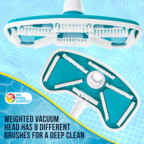 Weighted bottom design maintains contact with the pool floor.