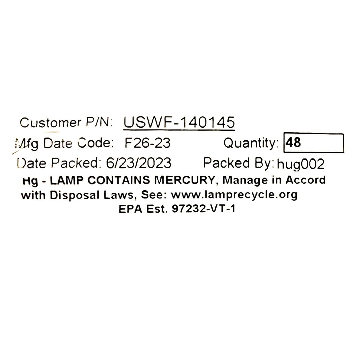 O-rings included with S200RL-HO lamp for secure sealing.