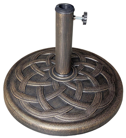 US Weight 26lb cast stone base with interlocking circle design for stable shade