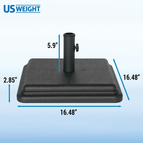 Grey finish US Weight umbrella base designed to complement outdoor decor