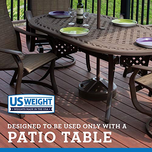 US Weight EZ Grip handle helps move the base easily around the patio.