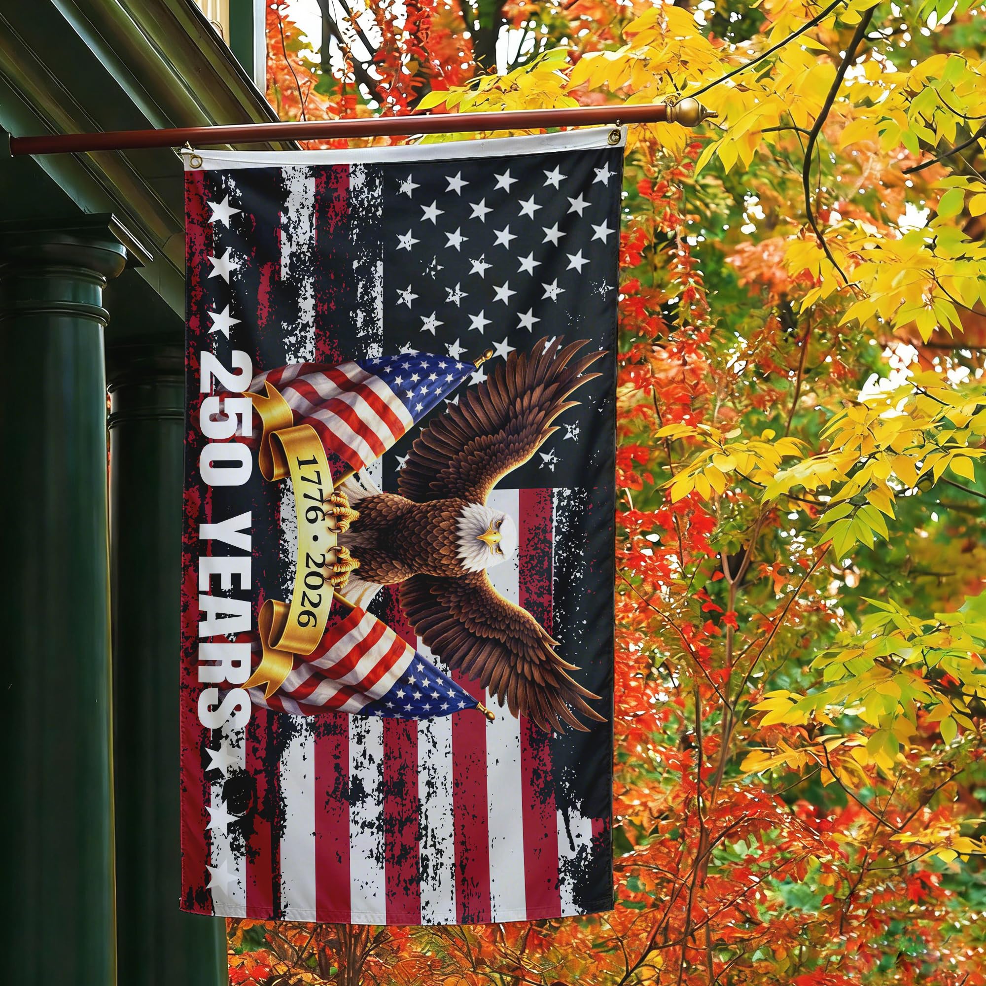 USA 250 Flag fade-proof coloring stays bright under long sun exposure.