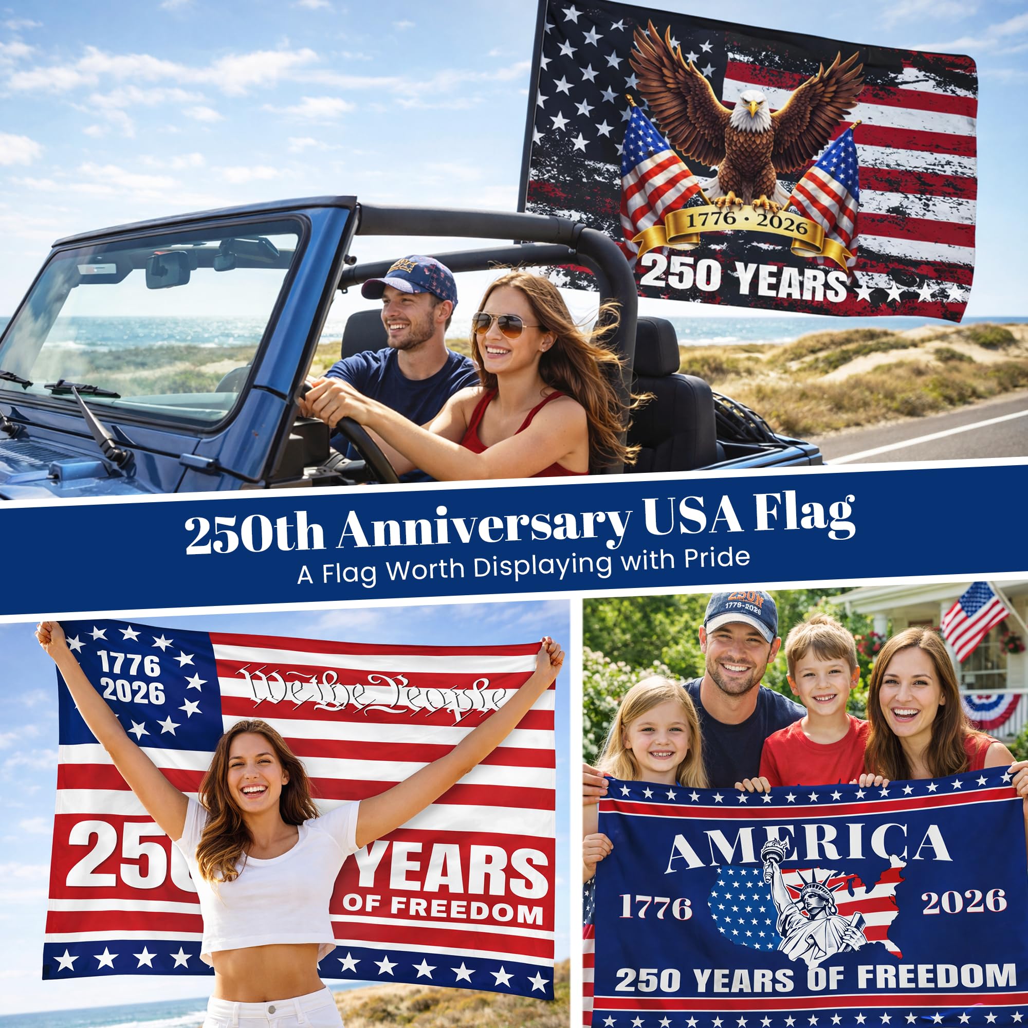 USA 250 Flag makes a thoughtful patriotic gift for friends and family.