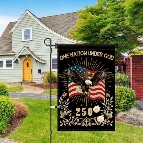 USA 250th anniversary garden flag: sized 12x18 inches for standard stands.