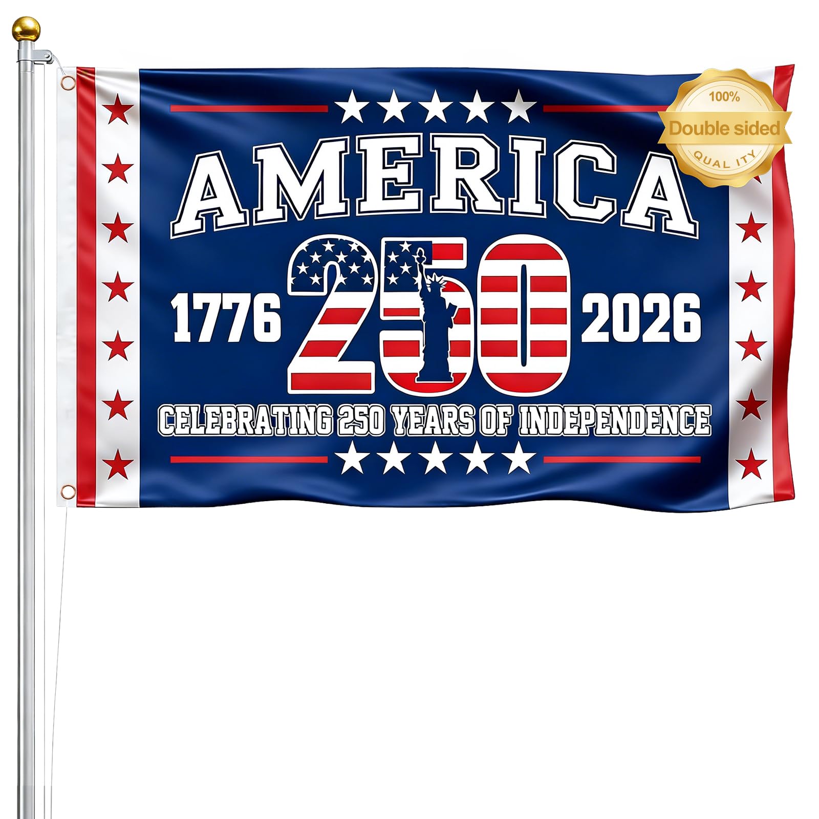 USA 250th anniversary flag with double-sided design for outdoor display