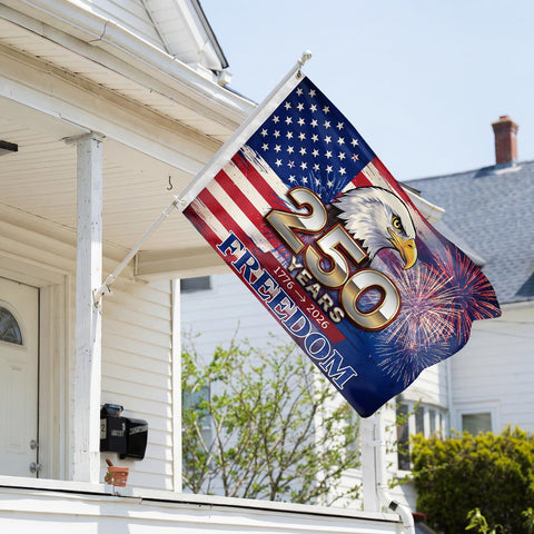USA 250th anniversary flag brass grommets for easy hanging