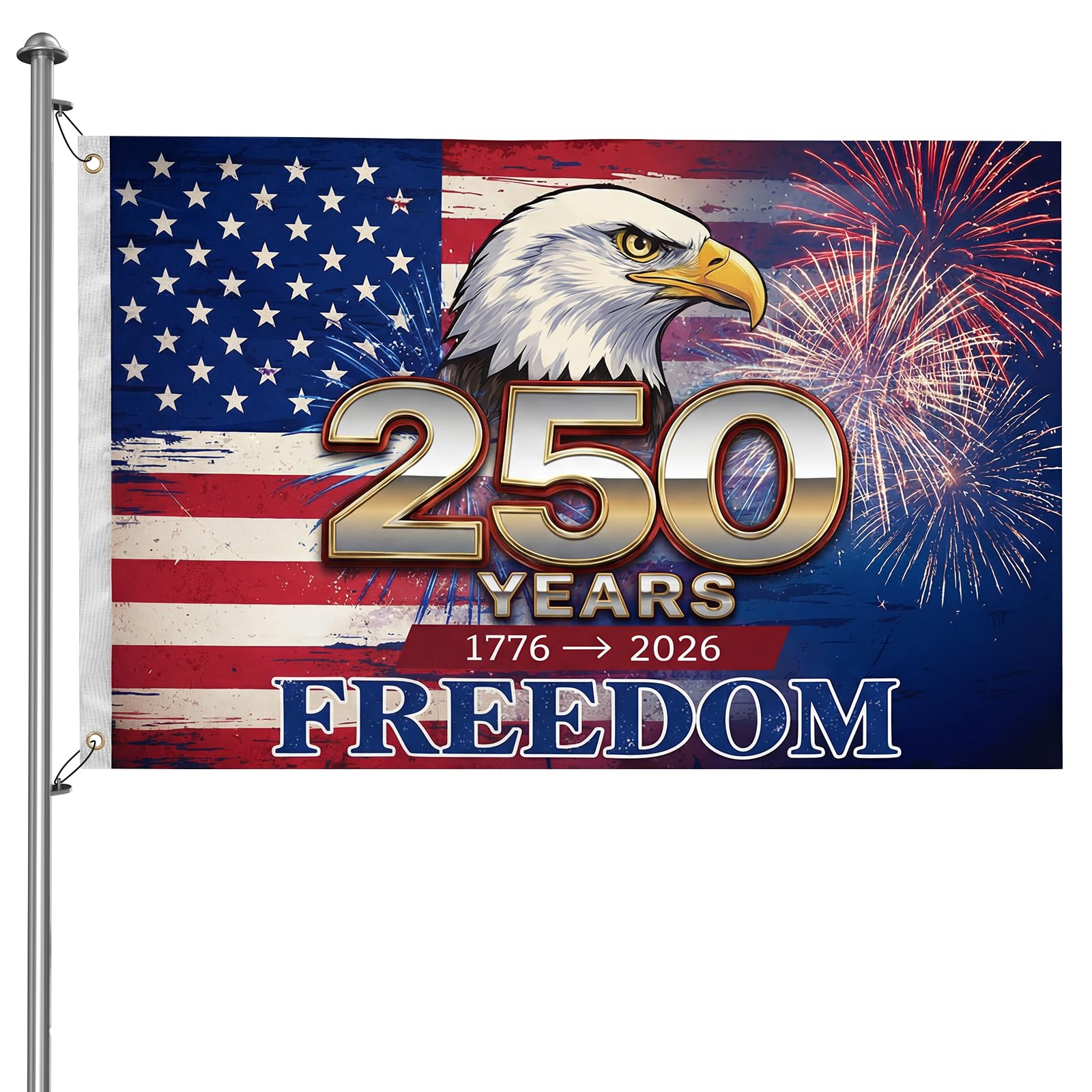 USA 250th anniversary flag double-sided design for outdoor displays