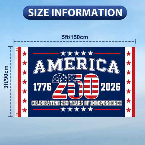 USA 250th anniversary flag reinforced stitching for durability