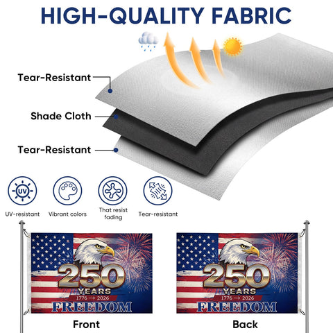 USA 250th anniversary flag UV-resistant fabric stays vivid in sun