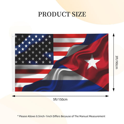 USA and Cuba flag 3x5 outdoor banner with brass grommets for durable displays.