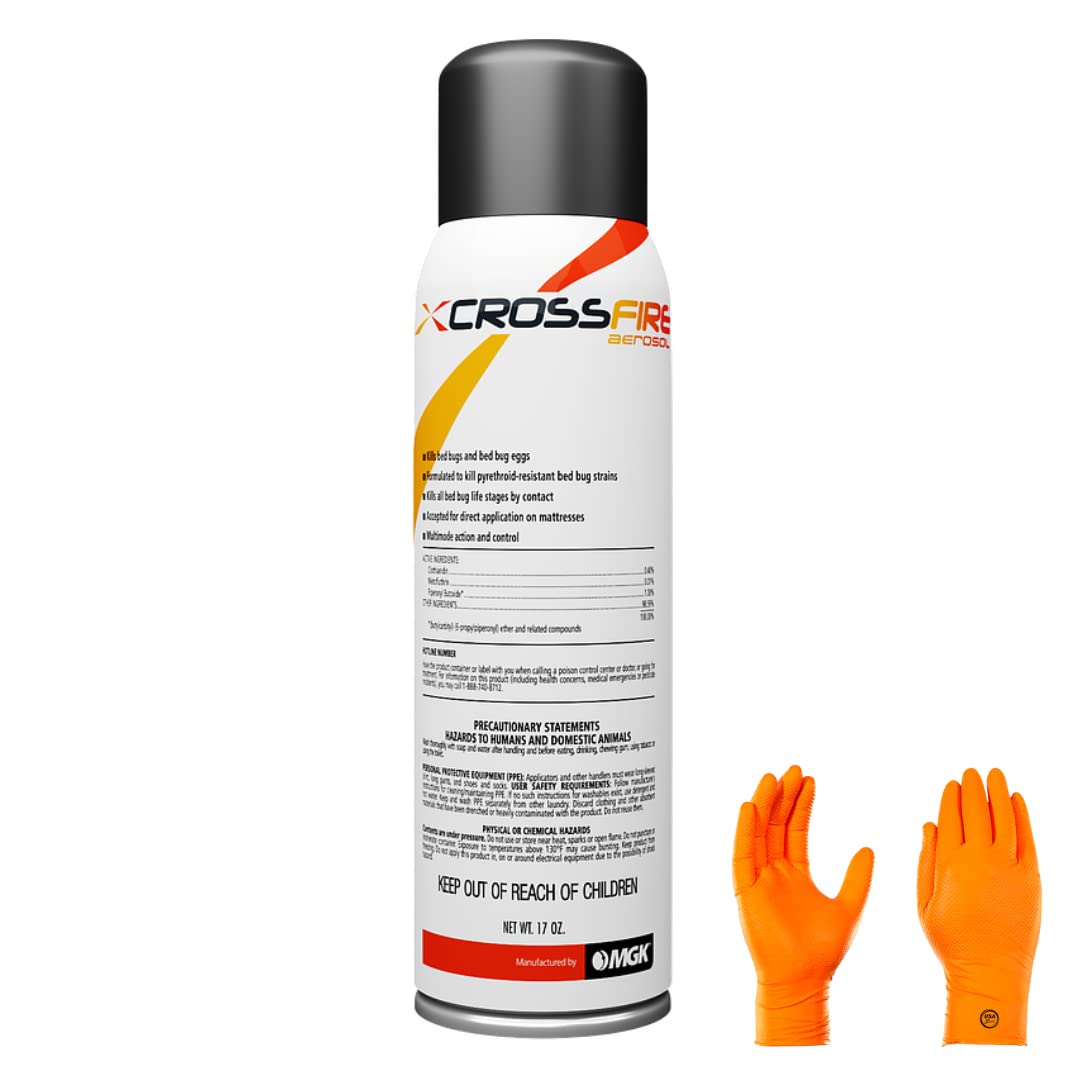 USA Supply CrossFire Aerosol can and gloves for convenient treatment