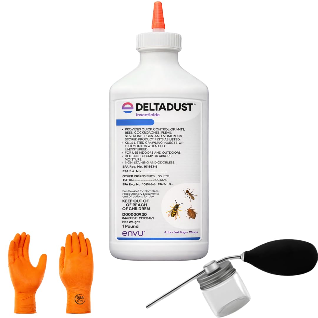 USA Supply DeltaDust bottle with Puffer Duster for moisture-proof dusting.