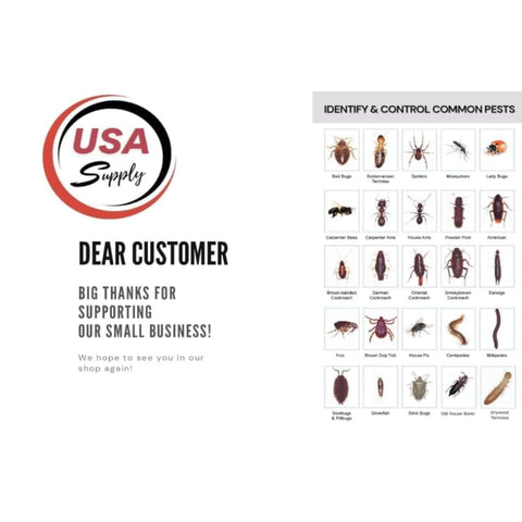 USA Supply Pest Identification Card included for quick weed species reference.