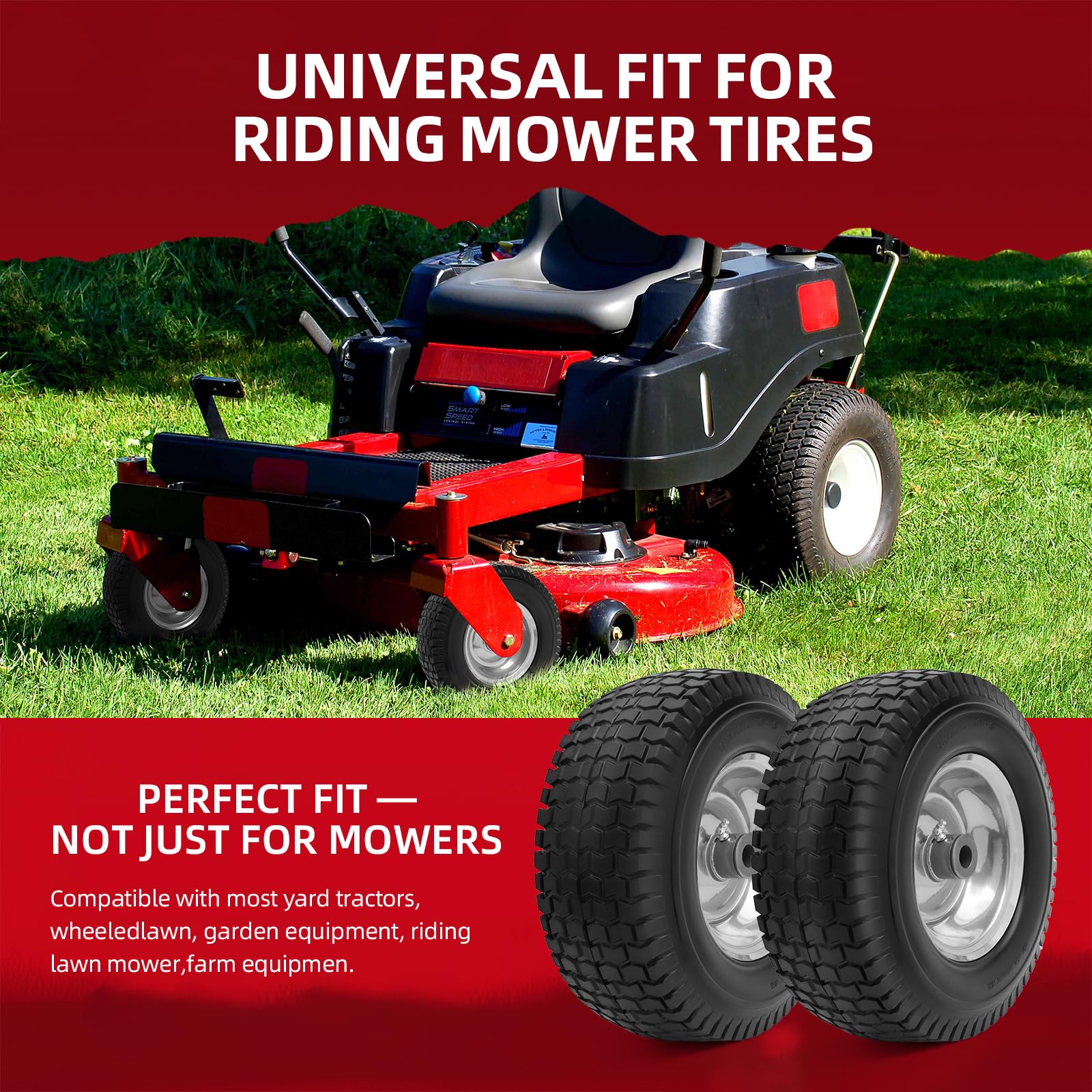 USCaster turf-friendly tread reduces grass disruption during mowing