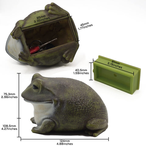 Useamie Spare Key Hider frog back view highlights concealed interior