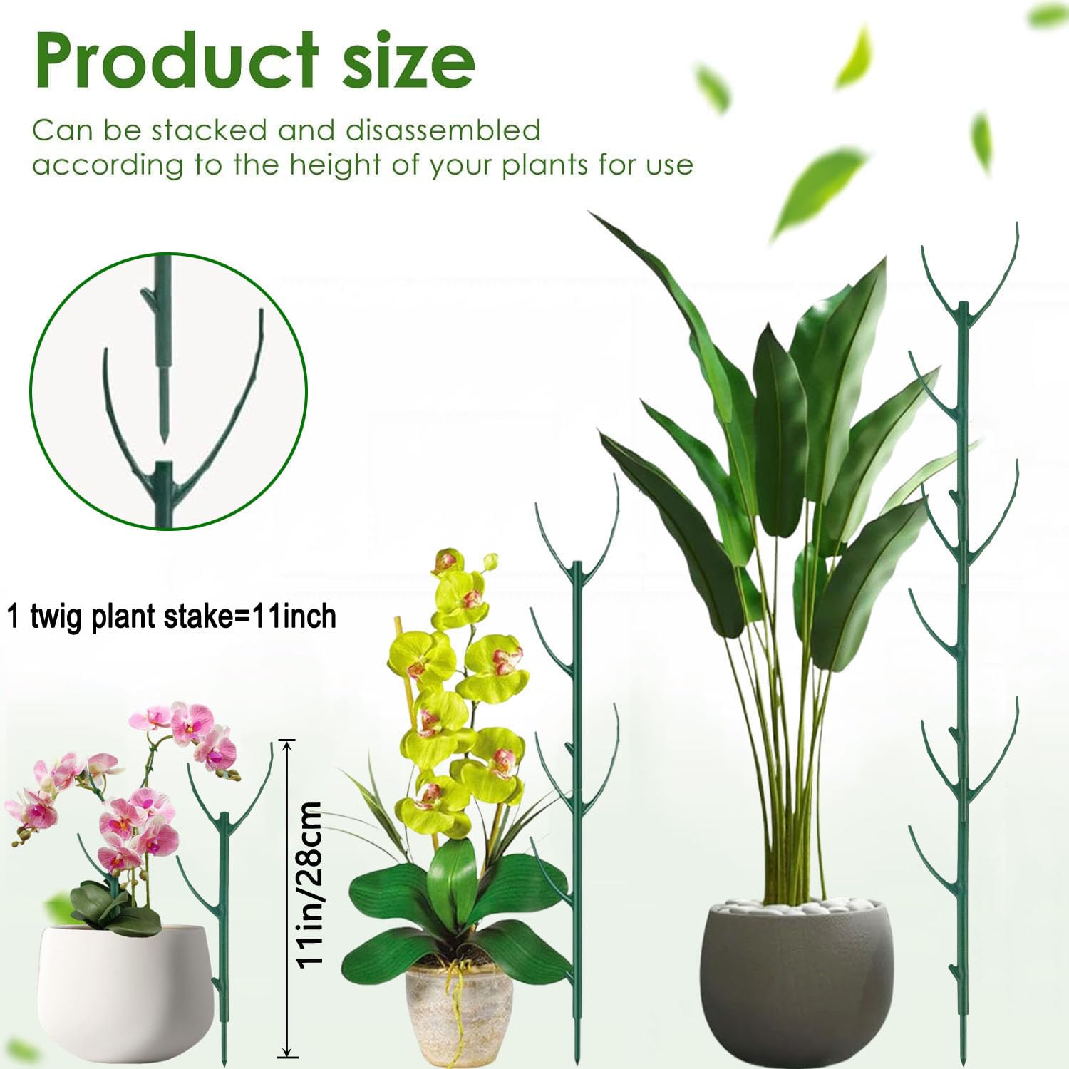 USEDGDIG stackable twig stake green assembly supports easy setup.
