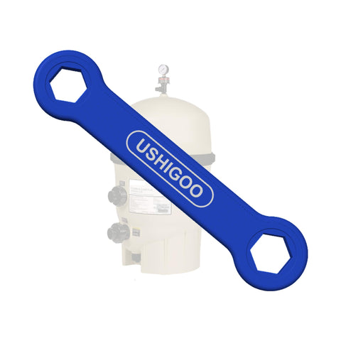 USHIGOO 2in1 drain plug and shell nut wrench for Pentair filters, ease of maintenance
