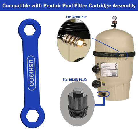 USHIGOO Pentair filter cartridge wrench for quick drain plug work