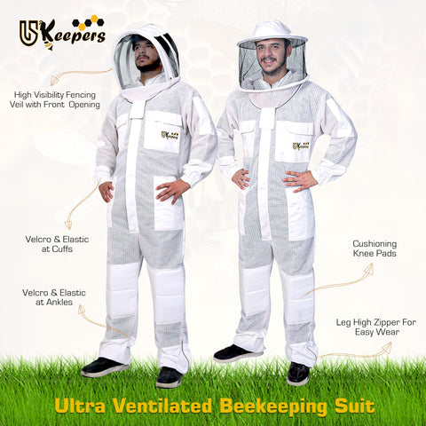 USKeepers fencing-veil attachment with high-visibility mesh protects the face during hive work