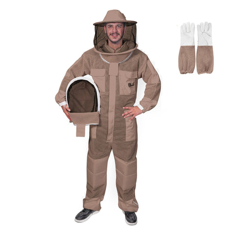 USKEEPERS bee suit front view shows breathable three-layer mesh for comfort