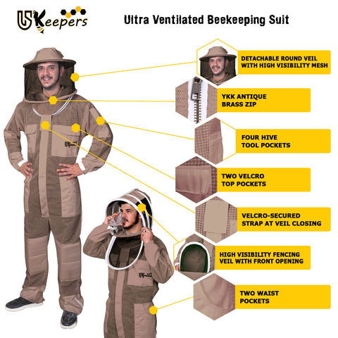 USKEEPERS cushioned knee pads and deep pockets for long fieldwork.