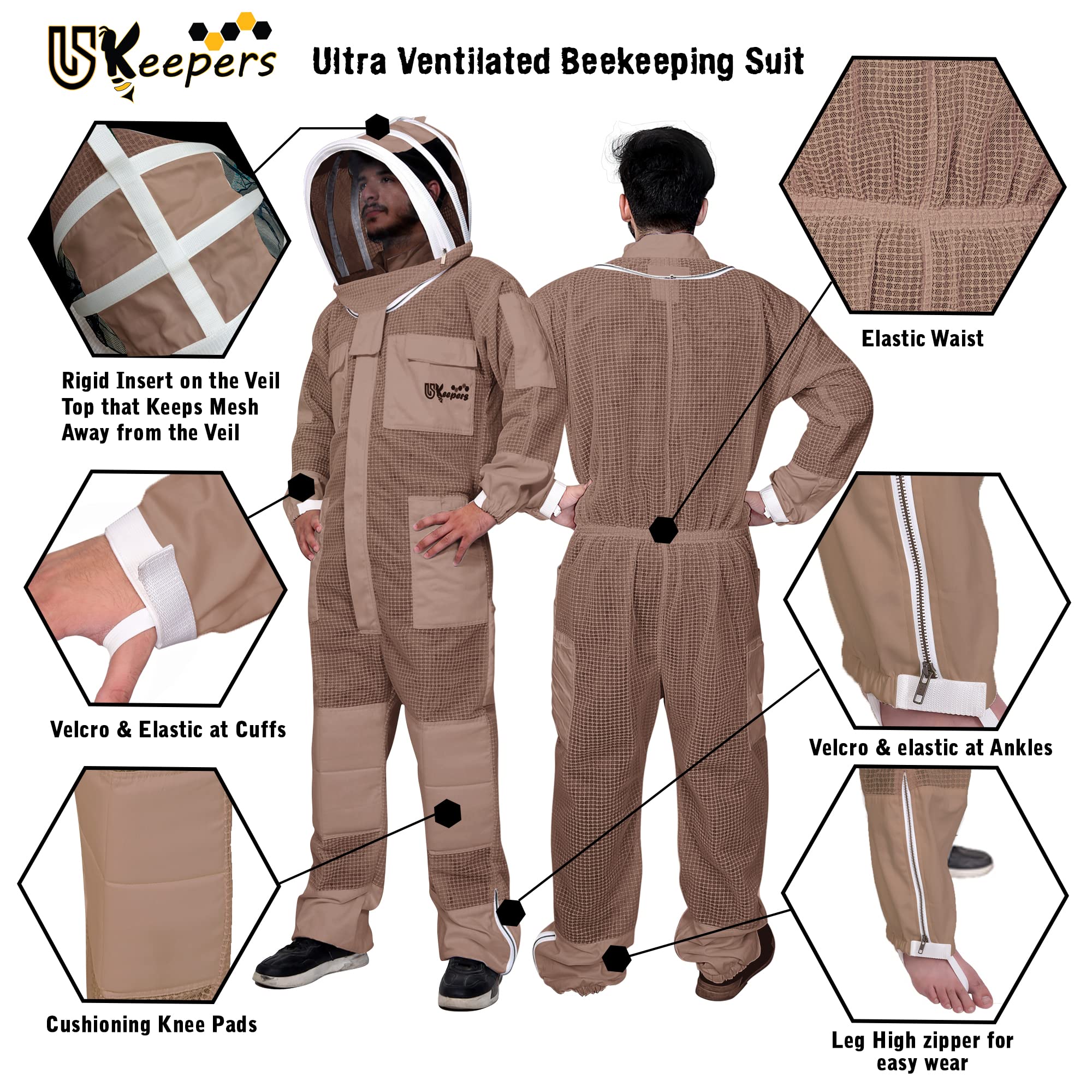 USKEEPERS brass YKK zippers ensure durability on the front opening.