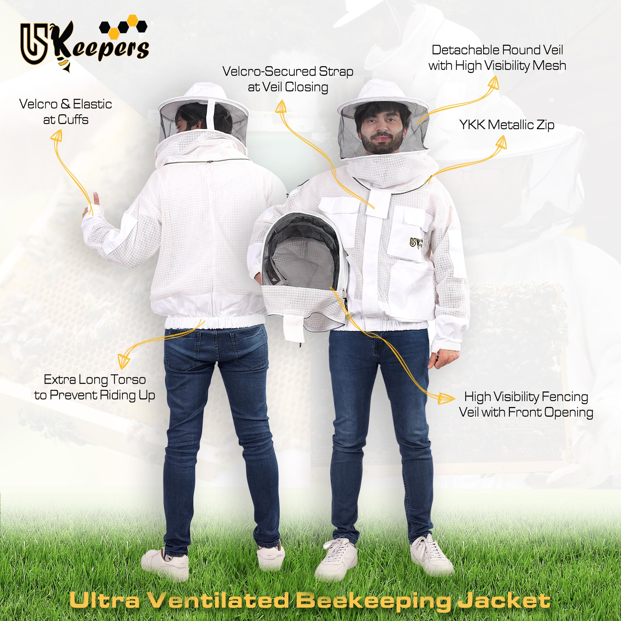USKEEPERS round veil providing 360-degree vision and enhanced ventilation