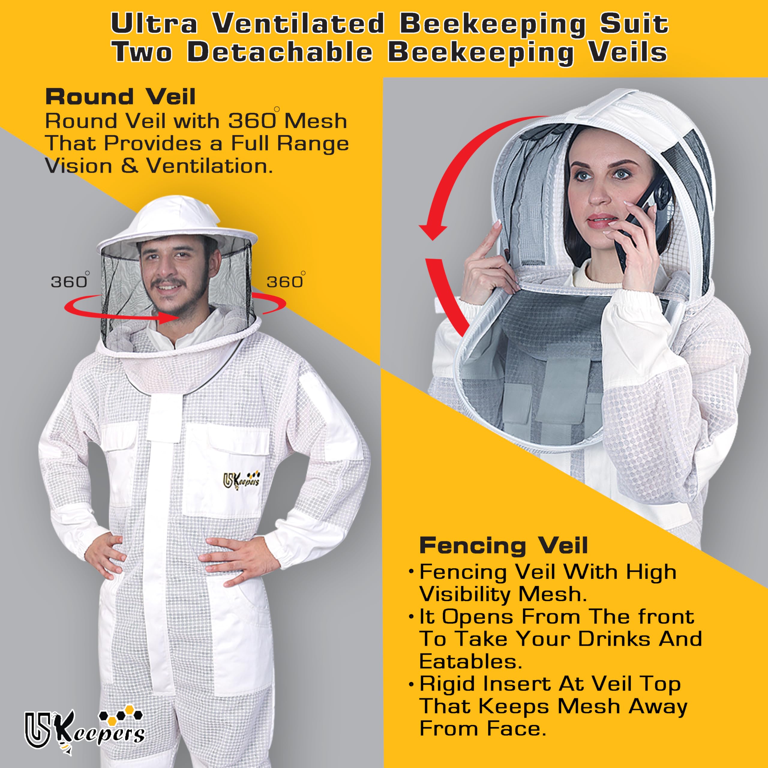 USKEEPERS round veil with 360° vision and ventilation