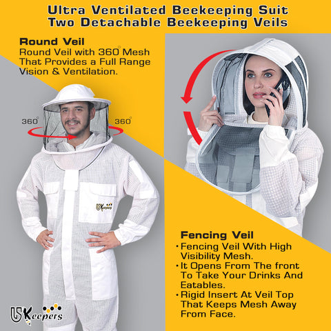 USKeepers bee suit back view showing full coverage and comfortable fit