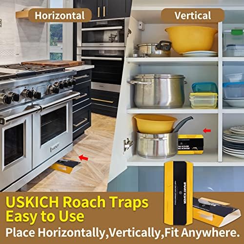 USKICH 20-pack roach traps packaging shows easy, ready-to-use pest control.