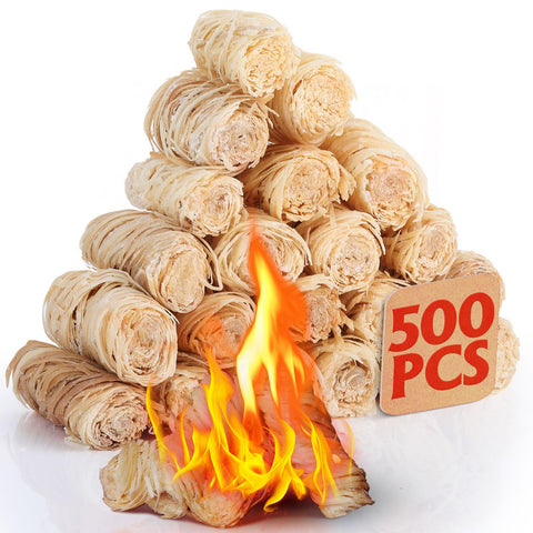 USKICH 500pcs fire starters pack for quick, odorless lighting of grills and fireplaces.